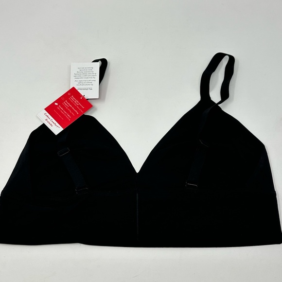 NEW! SPANX Better Base Cotton Comfort Sz L Bralette Very Black 30048R W1 - Picture 2 of 4